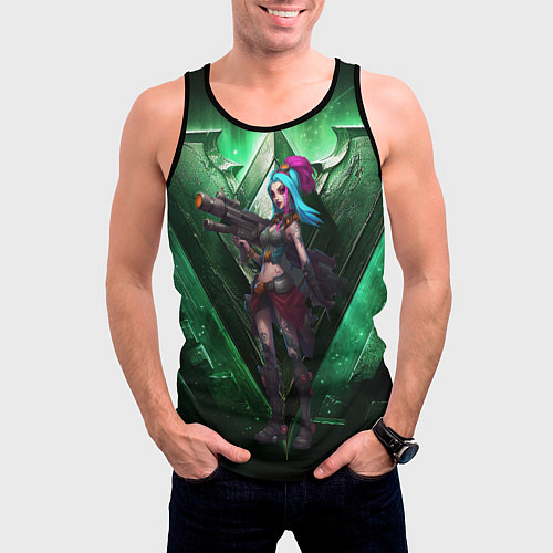 Мужская майка без рукавов Jinx art arcane league of legends / 3D-Черный – фото 3