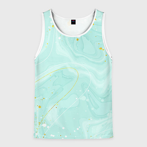 Мужская майка без рукавов Акварельный голубой фон / 3D-Белый – фото 1