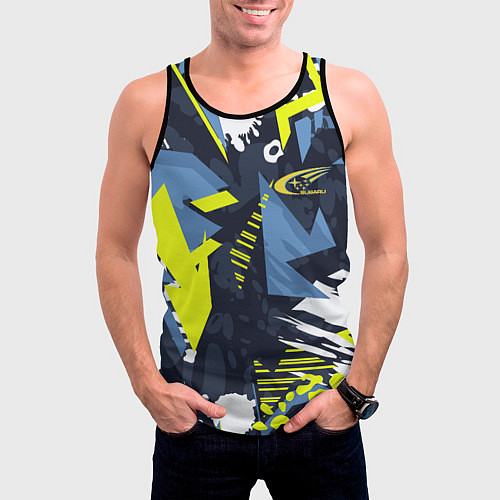 Мужская майка без рукавов Subaru sign / 3D-Черный – фото 3