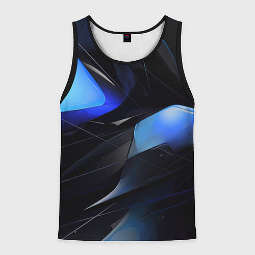 Мужская майка без рукавов Black blue elements / 3D-Черный – фото 1