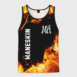 Майка-безрукавка мужская Maneskin и пылающий огонь, цвет: 3D-черный