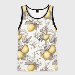 Майка-безрукавка мужская Лимоны - винтаж графика: паттерн, цвет: 3D-черный