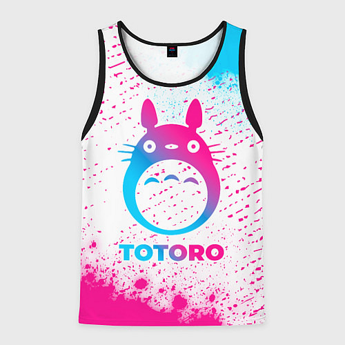 Мужская майка без рукавов Totoro neon gradient style / 3D-Черный – фото 1