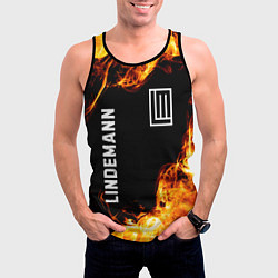 Майка-безрукавка мужская Lindemann и пылающий огонь, цвет: 3D-черный — фото 2