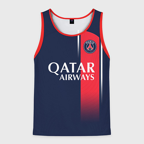 Мужская майка без рукавов Неймар форма ПСЖ 2324 домашняя / 3D-Красный – фото 1