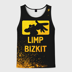 Майка-безрукавка мужская Limp Bizkit - gold gradient, цвет: 3D-черный