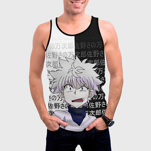 Мужская майка без рукавов Киллуа - Hunter x Hunter / 3D-Черный – фото 3