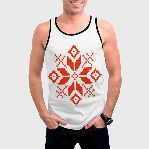 Мужская майка без рукавов Удмуртский узор / 3D-Черный – фото 3