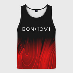 Майка-безрукавка мужская Bon Jovi red plasma, цвет: 3D-черный