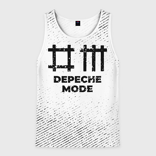 Мужская майка без рукавов Depeche Mode с потертостями на светлом фоне / 3D-Белый – фото 1