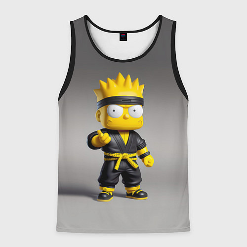 Мужская майка без рукавов Bart Simpson - ninja - Japan / 3D-Черный – фото 1