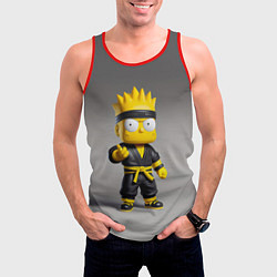 Майка-безрукавка мужская Bart Simpson - ninja - Japan, цвет: 3D-красный — фото 2