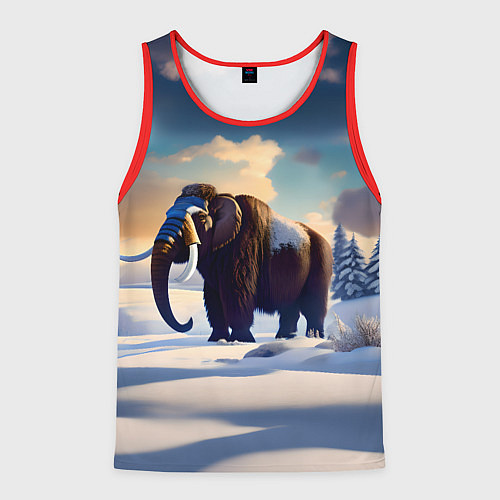 Мужская майка без рукавов Шерстистый мамонт / 3D-Красный – фото 1