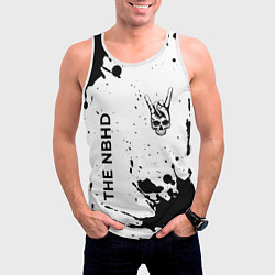 Майка-безрукавка мужская The Neighbourhood и рок символ на светлом фоне, цвет: 3D-белый — фото 2