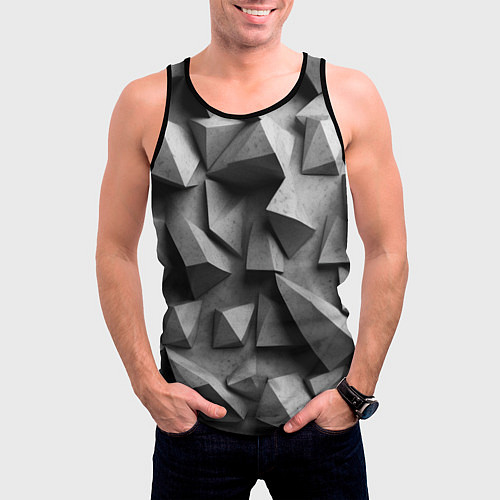 Мужская майка без рукавов Белокаменный паттерн / 3D-Черный – фото 3