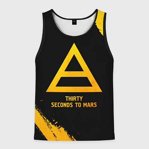 Мужская майка без рукавов Thirty Seconds to Mars - gold gradient / 3D-Черный – фото 1