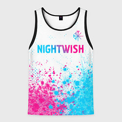 Мужская майка без рукавов Nightwish neon gradient style: символ сверху