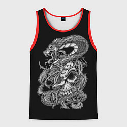 Майка-безрукавка мужская Cobra and skull, цвет: 3D-красный