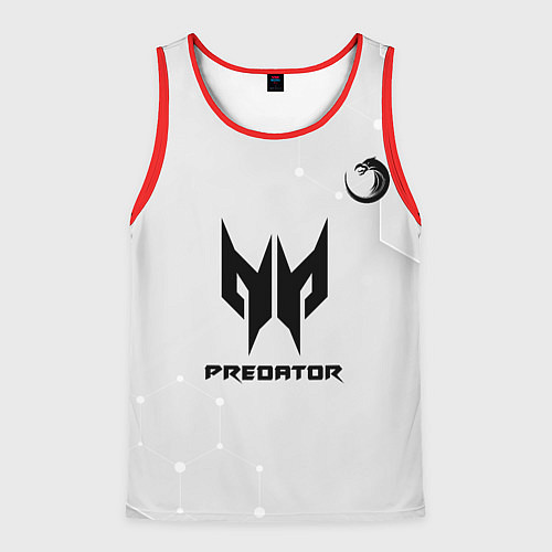 Мужская майка без рукавов TNC Predator white / 3D-Красный – фото 1