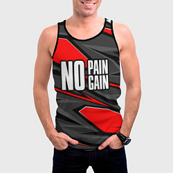 Майка-безрукавка мужская No pain no gain - красный, цвет: 3D-черный — фото 2