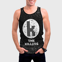 Майка-безрукавка мужская The Killers с потертостями на темном фоне, цвет: 3D-черный — фото 2