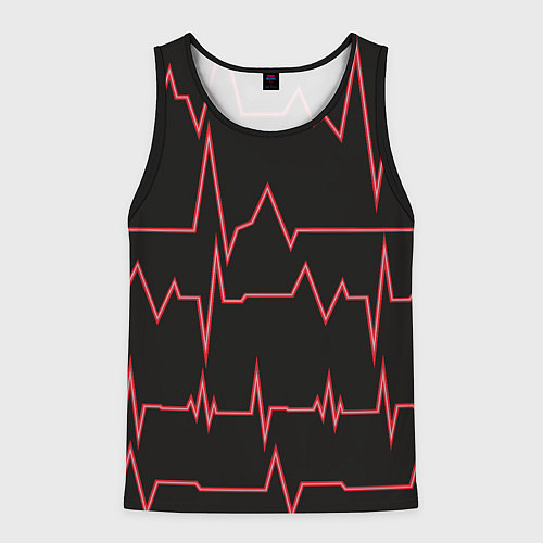 Мужская майка без рукавов Мой пульс / 3D-Черный – фото 1