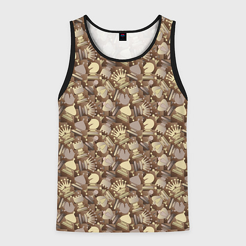 Мужская майка без рукавов Шахматный Король - Chess / 3D-Черный – фото 1