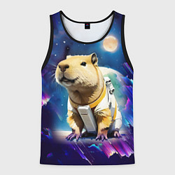 Мужская майка без рукавов Капибара-космонавт - нейросеть