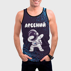 Майка-безрукавка мужская Арсений космонавт даб, цвет: 3D-черный — фото 2