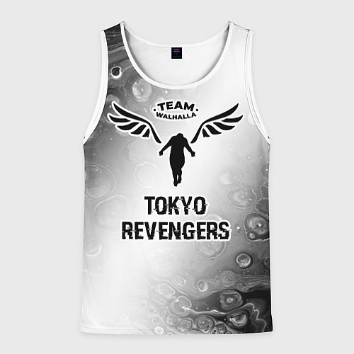 Мужская майка без рукавов Tokyo Revengers glitch на светлом фоне / 3D-Белый – фото 1