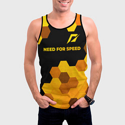 Майка-безрукавка мужская Need for Speed - gold gradient: символ сверху, цвет: 3D-черный — фото 2