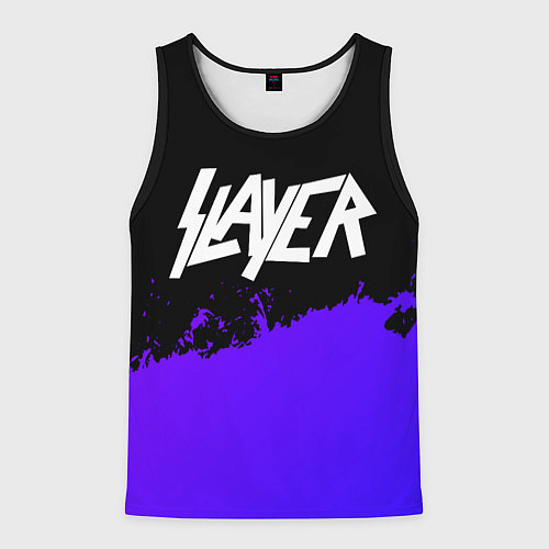 Мужская майка без рукавов Slayer purple grunge / 3D-Черный – фото 1