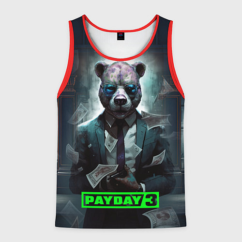 Мужская майка без рукавов Payday 3 bear / 3D-Красный – фото 1