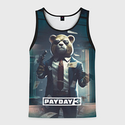 Майка-безрукавка мужская Payday 3 bear, цвет: 3D-черный