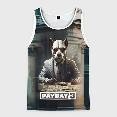 Мужская майка без рукавов Payday 3 dog / 3D-Белый – фото 1