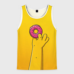 Майка-безрукавка мужская Гомер и пончик, цвет: 3D-белый