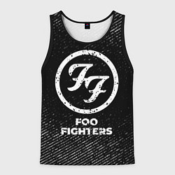 Майка-безрукавка мужская Foo Fighters с потертостями на темном фоне, цвет: 3D-черный