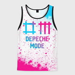 Майка-безрукавка мужская Depeche Mode neon gradient style, цвет: 3D-черный