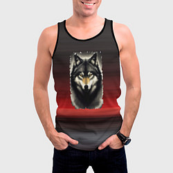 Майка-безрукавка мужская Волк одиночка, цвет: 3D-черный — фото 2