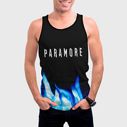 Майка-безрукавка мужская Paramore blue fire, цвет: 3D-черный — фото 2