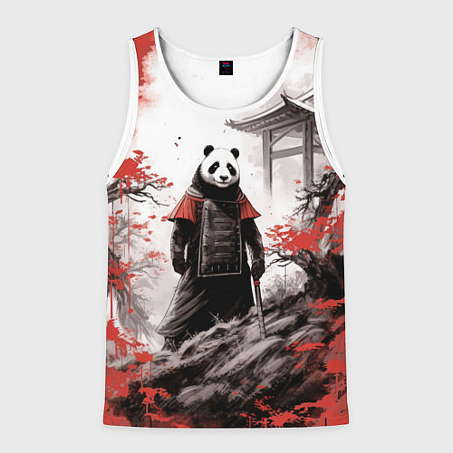 Мужская майка без рукавов Panda samurai / 3D-Белый – фото 1