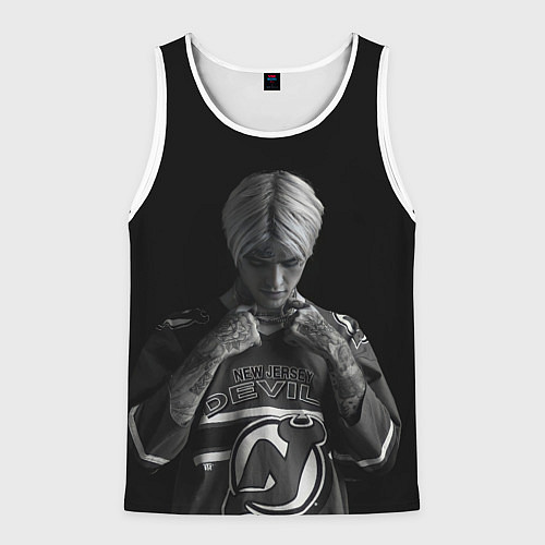 Мужская майка без рукавов Lil Peep in the dark / 3D-Белый – фото 1