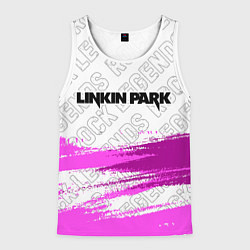 Майка-безрукавка мужская Linkin Park rock legends: символ сверху, цвет: 3D-белый