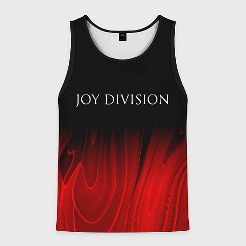 Мужская майка без рукавов Joy Division red plasma / 3D-Черный – фото 1