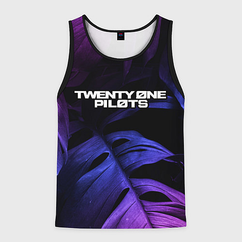 Мужская майка без рукавов Twenty One Pilots neon monstera / 3D-Черный – фото 1