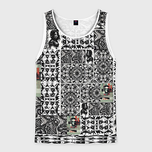 Мужская майка без рукавов Орнамент древних цивилизаций / 3D-Белый – фото 1