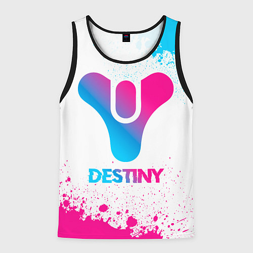 Мужская майка без рукавов Destiny neon gradient style / 3D-Черный – фото 1