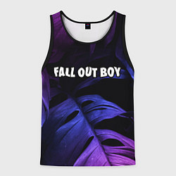 Мужская майка без рукавов Fall Out Boy neon monstera