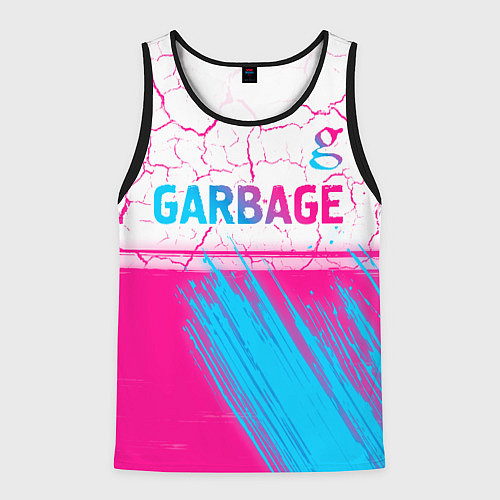 Мужская майка без рукавов Garbage neon gradient style: символ сверху / 3D-Черный – фото 1