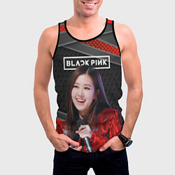 Майка-безрукавка мужская Rose Blackpink black red, цвет: 3D-черный — фото 2